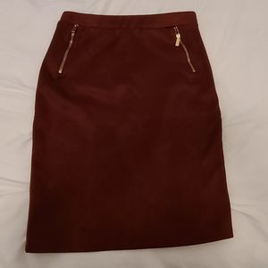Burgundy straight skirt